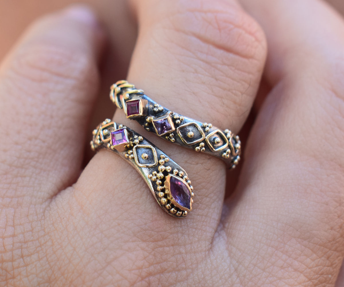 Anillo Kundalini  Rubi