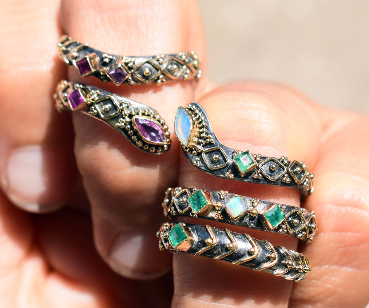 Anillo Kundalini  Rubi