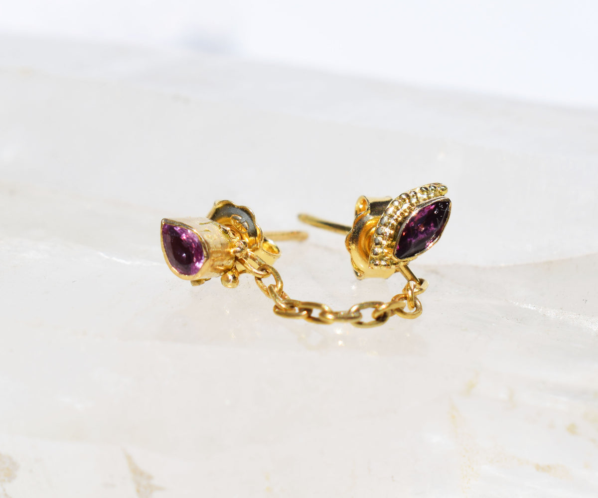 Aros gota Marquise Pink