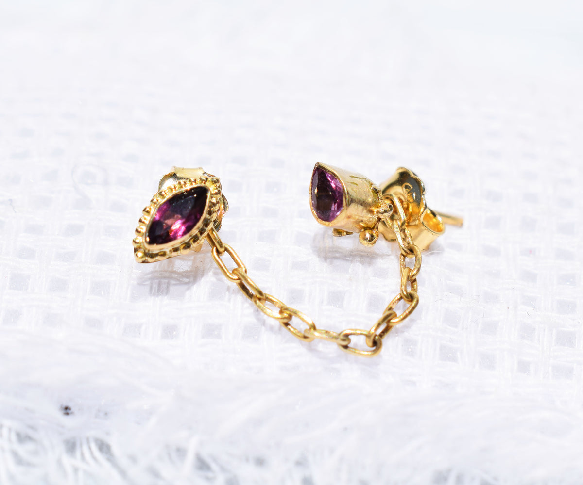 Aros gota Marquise Pink